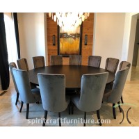 Large Diameter Solid Wood Round Dining Tables and Tops, Custom Top Builder with Base Options Large Diameter Solid Wood Round Dining Tables and Tops, Custom Top Builder with Base Options